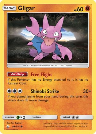 Gligar - 98/214 - Common - Reverse Holo