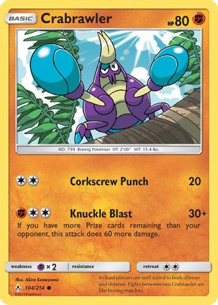 Crabrawler - 104/214 - Common - Reverse Holo