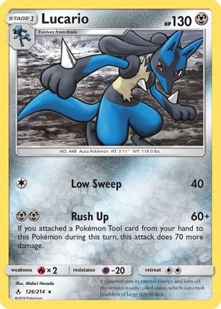 Lucario - 126/214 - Holo Rare - Reverse Holo