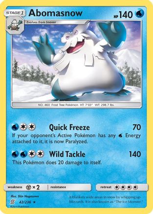 Abomasnow - 42/236 - Rare - Reverse Holo