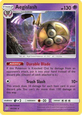 Aegislash - 95/236 - Holo Rare - Reverse Holo