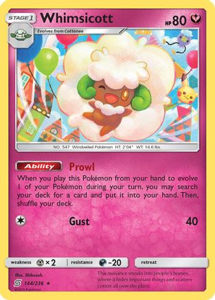 Whimsicott - 144/236 - Rare - Reverse Holo