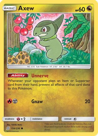 Axew - 154/236 - Common - Reverse Holo