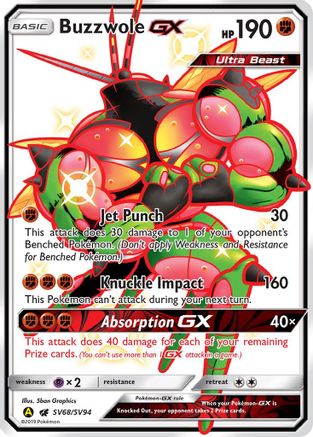 Buzzwole GX SV68 - Holofoil- Shiny Holo Rare