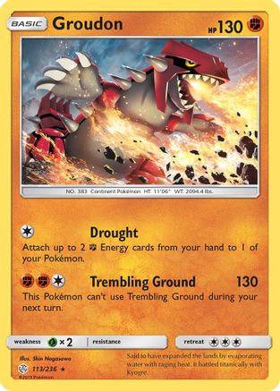 Groudon - 113/236 - Rare - Reverse Holo