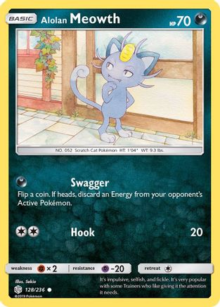Alolan Meowth - 128/236 - Common - Reverse Holo