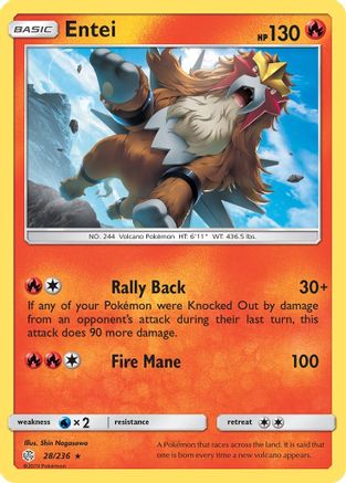 Entei - 28/236 - Rare - Reverse Holo