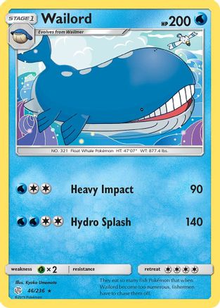 Wailord - 46/236 - Rare - Reverse Holo