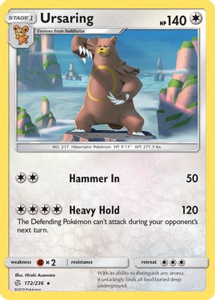 Ursaring - 172/236 - Rare - Reverse Holo
