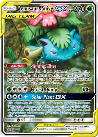 Venusaur & Snivy GX SM229 - Holofoil SM Promos - Promo