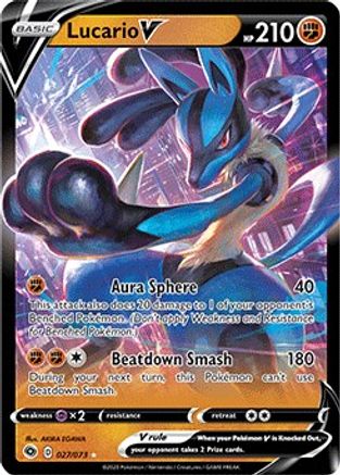 Lucario V 027 - Holofoil Champions Path - Ultra Rare