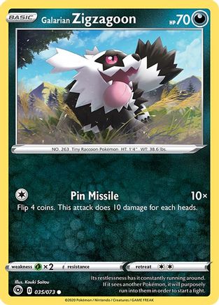 Galarian Zigzagoon - 035/073 - Common - Reverse Holo