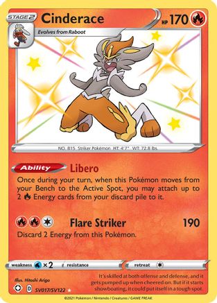 Cinderace - 017/122 - Shiny Holo Rare