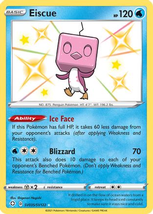Eiscue SV035/SV122 - Holofoil Shining Fates Shiny Vault - Shiny Holo Rare