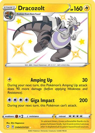 Dracozolt - 045/122 - Shiny Holo Rare