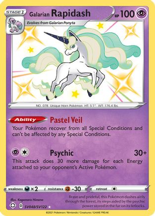 Galarian Rapidash - 048/122 - Shiny Holo Rare