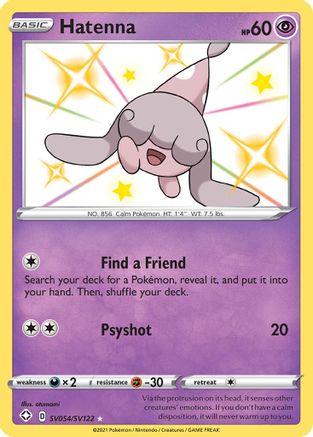 Hatenna SV054/SV122  - Holofoil Shining Fates Shiny Vault - Shiny Holo Rare