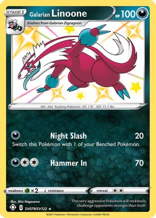 Galarian Linoone - 079/122 - Shiny Holo Rare