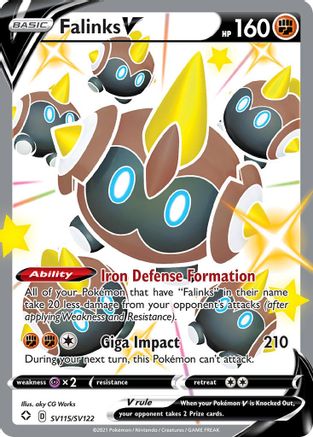 Falinks V SV115/SV122 - Holofoil Shining Fates Shiny Vault - Shiny Holo Rare