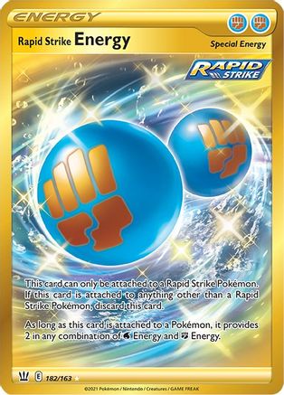Rapid Strike Energy (Secret) 182/163  - Holofoil SWSH05 Battle Styles - Secret Rare