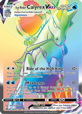 Ice Rider Calyrex VMAX (Secret) 202/198 - Holofoil SWSH06 Chilling Reign - Secret Rare