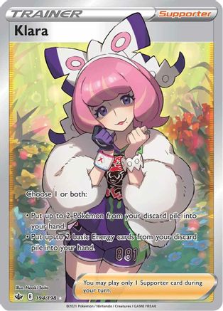 Klara (Full Art) 194/198 - Holofoil SWSH06 Chilling Reign - Ultra Rare
