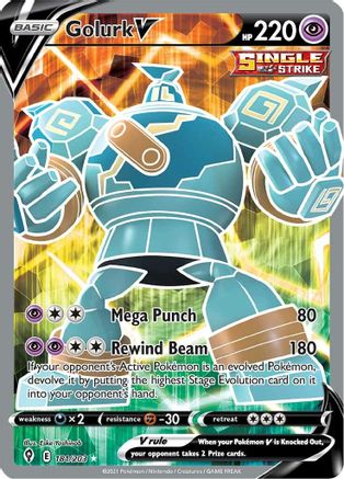 Golurk V (Full Art) 181/203  - Holofoil SWSH07 Evolving Skies - Ultra Rare