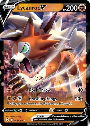 Lycanroc V 091 - Holofoil - Ultra Rare