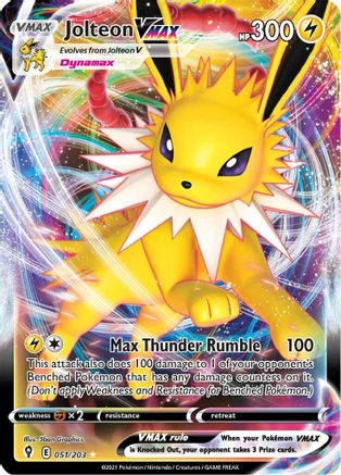 Jolteon VMAX 051/203  - Holofoil SWSH07 Evolving Skies - Ultra Rare