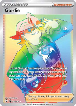 Gordie (Secret) 223/203 - Holofoil SWSH07 Evolving Skies - Secret Rare