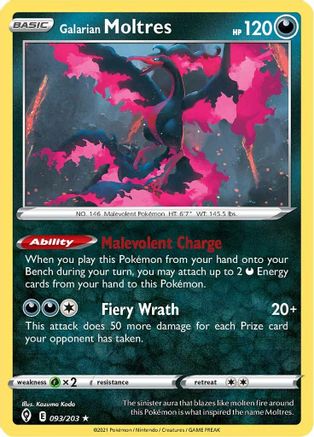 Galarian Moltres 093 - Reverse Holofoil - Holo Rare