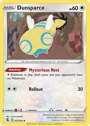 Dunsparce 207 - Reverse Holofoil - Uncommon