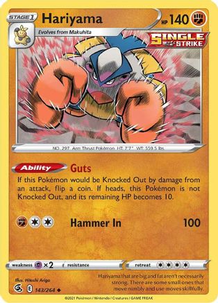 Hariyama 143 - Reverse Holofoil - Uncommon