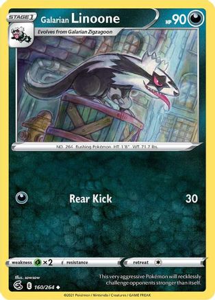 Galarian Linoone 160 - Reverse Holofoil - Uncommon