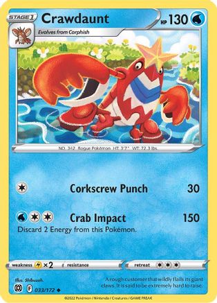 Crawdaunt 033 - Reverse Holofoil - Uncommon