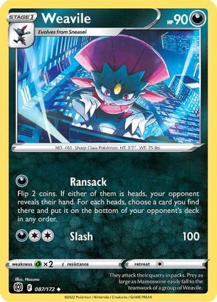 Weavile 087 - Reverse Holofoil - Uncommon