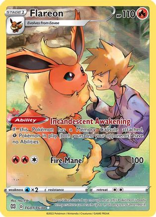Flareon TG01/TG30  - Holofoil SWSH09 Brilliant Stars Trainer Gallery - Ultra Rare