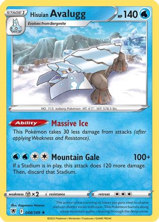 Hisuian Avalugg 048 - Reverse Holofoil - Rare