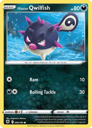 Hisuian Qwilfish (88) (88) 088 - Reverse Holofoil - Common
