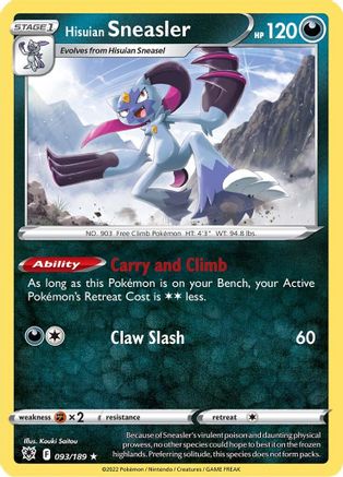Hisuian Sneasler 093 - Reverse Holofoil - Holo Rare
