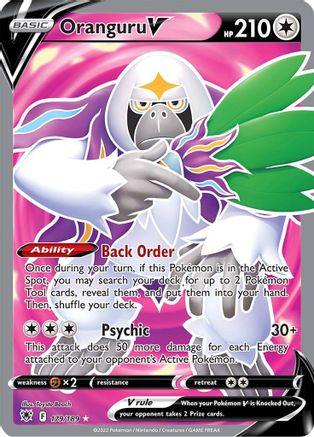 Oranguru V (Full Art) 179/189 - Holofoil SWSH10 Astral Radiance - Ultra Rare