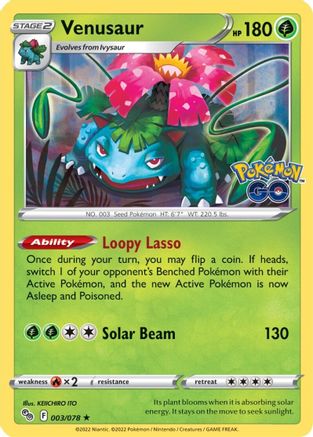 Venusaur 003/078 - Holofoil Pokemon GO - Holo Rare