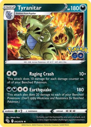 Tyranitar 043 - Reverse Holofoil - Holo Rare