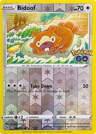 Bidoof (Peelable Ditto) 059/078  - Reverse Holofoil Pokemon GO - Common