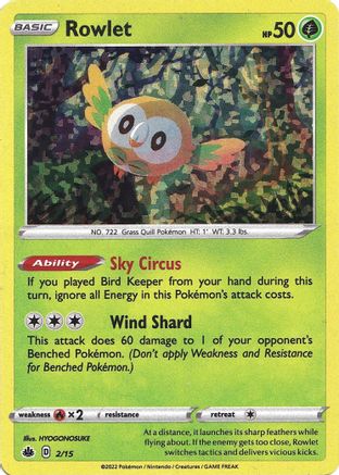 Rowlet 002/15  - Holofoil McDonalds Promos 2022 - Promo