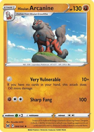 Hisuian Arcanine 084 - Holofoil - Holo Rare