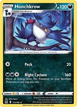 Honchkrow 115 - Reverse Holofoil - Rare