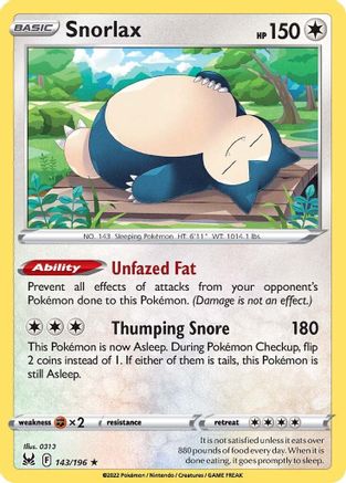 Snorlax 143 - Holofoil - Holo Rare