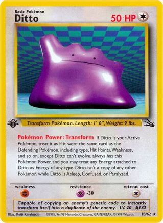Ditto (18) 018/62 - Unlimited Fossil - Rare