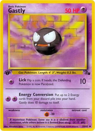 Gastly 033/62 - Unlimited Fossil - Uncommon